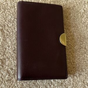 Coach Burgundy Leather Wallet with Gold Clasp